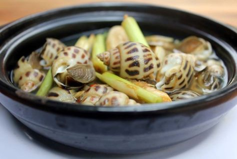 Sơ chế ốc hương: Rửa sạch ốc, ngâm trong nước pha muối khoảng 50 phút để loại bỏ cát. Sau đó, rửa lại với nước sạch.

Chuẩn bị gia vị: Đập dập 3 cây sả, cắt khúc. Còn lại thái lát mỏng. Ớt sừng đập dập, cắt miếng.

Hấp ốc: Lót sả đập dập dưới đáy nồi hấp, xếp ốc lên trên, rắc sả thái lát và ớt vào. Thêm gia vị và dầu mè, hấp trong khoảng 10 phút đến khi ốc chín.

Hoàn thành: Trút ốc ra đĩa, thưởng thức cùng nước mắm gừng hoặc muối ớt chanh.