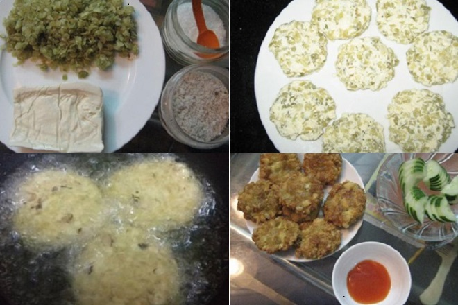 Bước 5 – Chiên hoặc áp chảo
Có 2 cách chế biến để chả vàng giòn:
Cách A – Chiên truyền thống
Làm nóng dầu, cho chả vào chiên lửa nhỏ đến khi vàng giòn đều hai mặt (khoảng 5–7 phút).
Vớt ra giấy thấm dầu, chả sẽ giữ giòn bên ngoài, mềm ẩm bên trong.