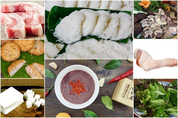 Nguyên liệu làm bún đậu mắm tôm
Nguyên liệu chính (cho 4–5 người):
1 kg bún lá (bún cuộn hoặc bún vắt).
4 bìa đậu phụ non (nên chọn loại đậu truyền thống, không phải đậu thạch cao).
500 g thịt chân giò (rút xương) hoặc thịt ba chỉ, tùy khẩu vị.
300 g chả cốm (ưu tiên cốm ước lễ Hà Nội nếu có).
(Tùy chọn) các món topping thập cẩm: nem rán, gan, lưỡi, dạ dày, phèo, huyết… nếu yêu thích.
Nguyên liệu rau & gia vị:
Rau thơm: tía tô, kinh giới, húng lủi (bạc hà), dưa leo, xà lách.
1 chén mắm tôm chất lượng: chọn mắm “xịn” có màu hồng nhạt, thơm, không màu đỏ sậm hay đen.
1–2 quả quất/chanh/vỏ tắc, ớt tươi hoặc bột ớt, tỏi băm, đường, dầu ăn (hoặc mỡ) để pha mắm.
Gia vị thông dụng: muối, tiêu, hạt nêm, rượu trắng/rượu nếp, bột ngọt… tùy khẩu vị.