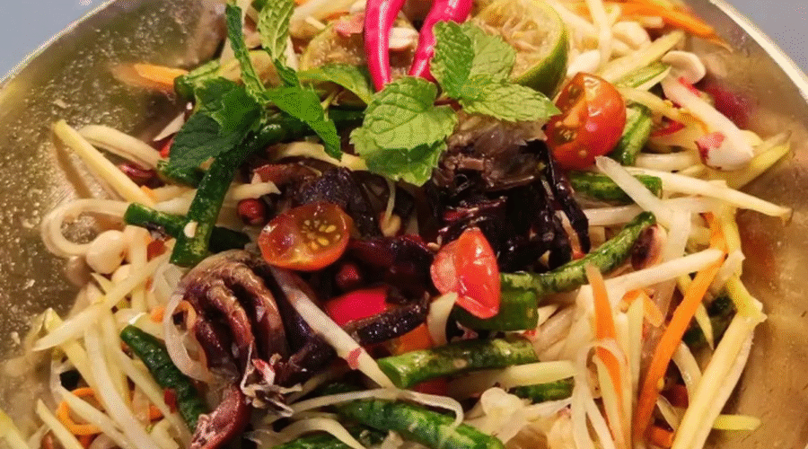 cách làm gỏi đu dủ ba khía thái lan thơm ngon