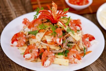 hướng dẫn cách làm gỏi tôm thịt củ hũ dừa thơm ngon