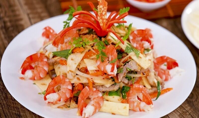 hướng dẫn cách làm gỏi tôm thịt củ hũ dừa thơm ngon