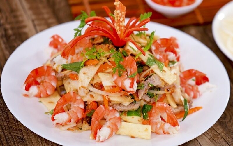 hướng dẫn cách làm gỏi tôm thịt củ hũ dừa thơm ngon